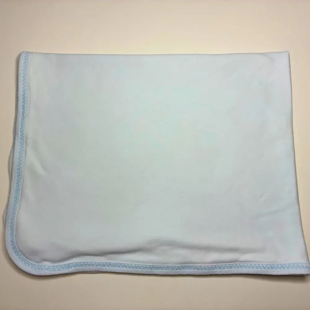 Vintage Disney Store Mickey Mouse Baby Blanket Blue Jack Candlestick Cotton